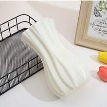 1 chiếc bình trang trí nhà cửa bằng nhựa, bình nhựa PP viền lượn sóng, phong cách tối giản, trang trí nhà cửa dịp năm mới, Lễ tình nhân, Ramadan. - 1PC - Xem 9