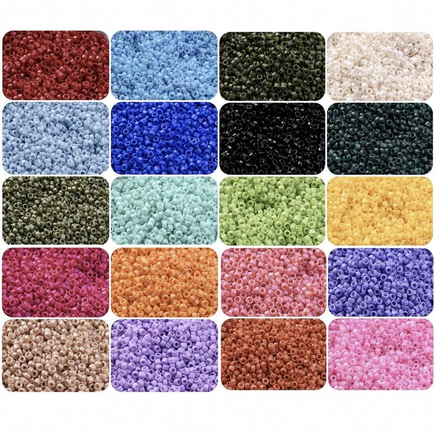 700颗/袋 3毫米复古玻璃管珠，22种混合颜色迷你珠子，适用于珠宝制作，适合波西米亚风手链、耳环、戒指、项链、流苏、缝纫配件等DIY - 琉璃 - 查看 1