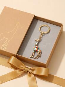 Women's Key Ring Key Chain, Creative Key Chain, Giraffe Design, Exquisite Key Chain, School Bag Pendant And Accessories, Unisex Style, Backpack Accessories, Car Key Pendant And Accessories, Christmas, Key Chain Accessories, African Travel Souvenirs - Multicolor - View 3