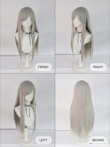 Must-Have Long Straight Wig For Dates & Shopping | Light Blonde/Silver White | Realistic Synthetic Wig For Everyday - Multicolor - View 4