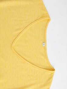 Colorful V-Neck Cotton Blend Tank Top Women Casual Sleeveless Soft Stretchy,Soft Everyday Vest Top,Best Selling V-Neck Camisole Cotton Blend Tank Women's Basic Staple Top - 黃色 - 查看 3