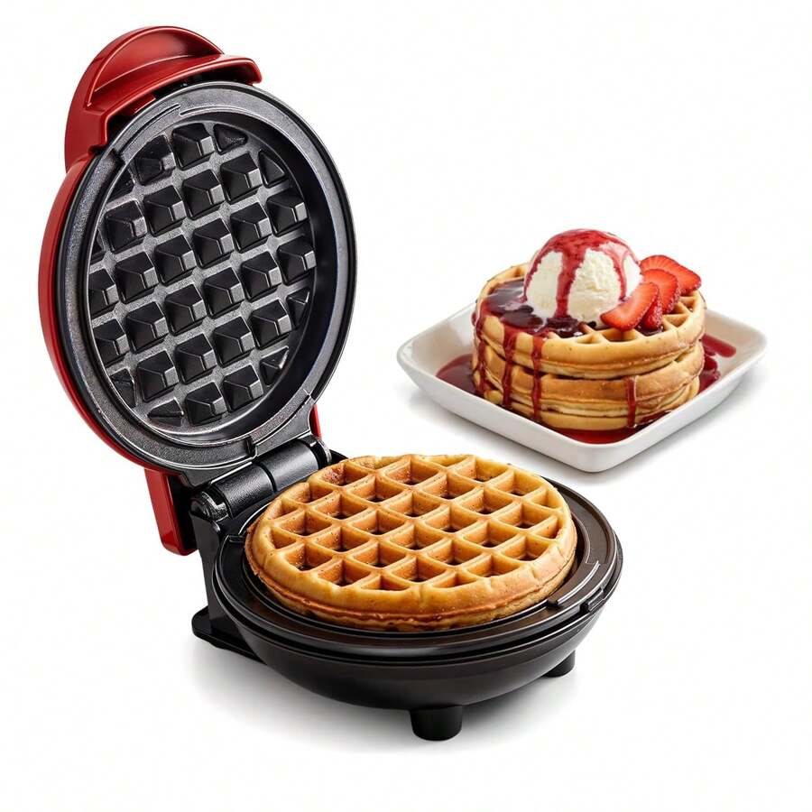 Manovix Mini Waffle Maker Non-Stick Coating Compact Waffle Iron With Adjustable Browning Control | Kitchen Small Appliance & Creative Cooking Tool | Makes Classic/Stuffed/Savory/Dessert Waffles - Multicolor - View 1