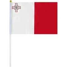 Bandera Malta, MXTMF-000, 1Pza, Malta, 14x21cm, Tela Poliéster, Asta Plástico. - Multicolor - Ver 1