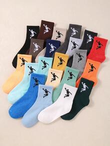 10/15/20 Pairs Of Random Children's Mid-Calf Socks For Boys And Girls, Daily Fashion, Casual Sports, College Style, Suitable For Outdoor Travel, Running, Playing Basketball, Indoor Campus Parties, Gatherings And Other Scenarios. They Can Be Used As Birthday Gifts, Festival Gifts, Children's Day Gifts - 彩色 - 查看 3