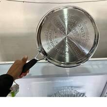 batería de cocina de 9 piezas de acero inoxidable de alta calidad , 4 ollas con tapa  y 1 sarten, material resistente y duradero, compatible con todas las fuentes de calor incluyendo inducción - Plateado - Ver 3
