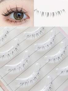 5 Pairs Transparent Stem False Eyelashes, Can Be Trimmed, Looking, Korean Eyelash Style, Reusable - Natural Short Lashes - View 4
