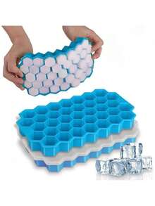 1pc 37-Cavity Silicone Honeycomb Ice Cube Tray With Lid, Quick Ice Making, Easy Release, Home Ice Mold - Multicolor - View 10