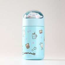 Miniso 名创优品三丽鸥肉桂狗可爱卡通不锈钢真空保温杯，带挂绳，便携式保温水瓶，280毫升/9.47盎司 - 藍色 - 查看 12