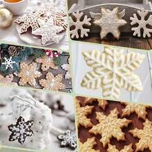 3 piezas/5 piezas Cortadores de galletas con forma de copo de nieve de acero inoxidable, cortadores de galletas navideñas con forma de copo de nieve, moldes de repostería aptos para dar forma a diversos alimentos y decoración de pasteles - Plateado - Ver 11