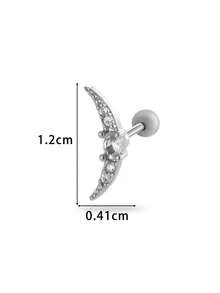 Toppiercing 1件装多功能微镶嵌锆石新月形不锈钢耳骨穿孔耳环 - 彩色 - 查看 5