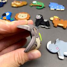 Cartoon Animal Refrigerator Magnets, Cute Magnetic Decor For Kids And Babies - Khaki - View 5