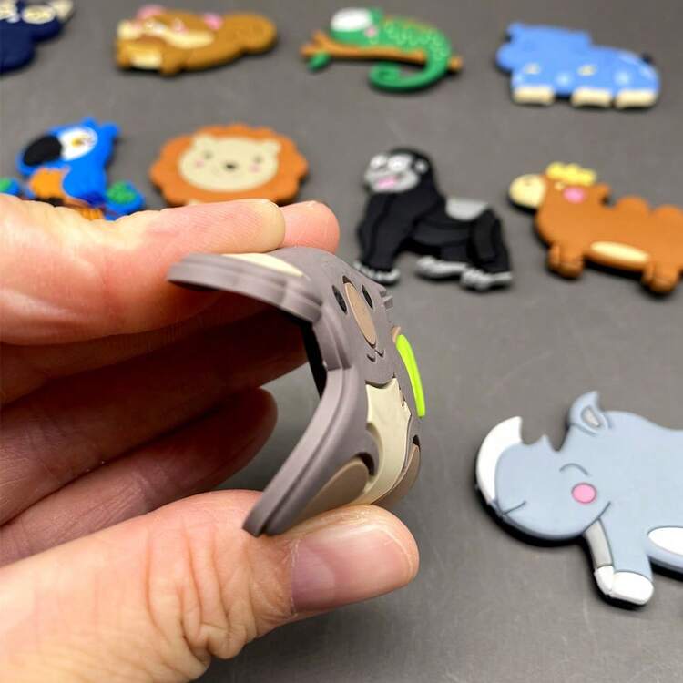 Cartoon Animal Refrigerator Magnets, Cute Magnetic Decor For Kids And Babies - Khaki - View 5