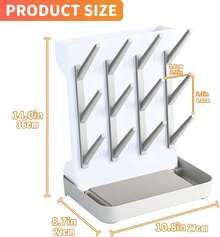 Baby Bottle Drying Rack – 3-Tier Vertical Storage Stand For Bottles, Pump Parts & Pacifiers – Includes Detachable Drip Tray – Space-Saving, Quick-Dry - Grey - View 2