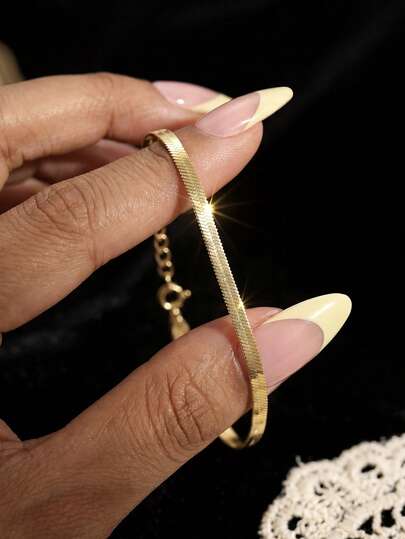 1件优雅打结蛇骨925纯银链手链，送给姐妹和朋友的珠宝礼物