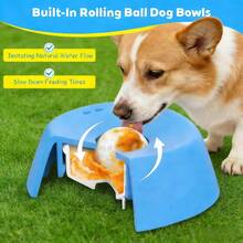 2026 New Pet Slow Feeder Non-Slip Spherical Dog Lick Bowl Anti-Choke Aid Digestion Universal For Small And Medium Dogs - 藍色 - 查看 3