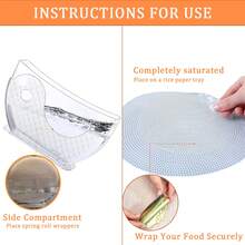 1/2/3pcs Rice Paper Bowls With Side Holders, 6pcs Rice Paper Packaging Trays, Foldable Stands, Spring Roll Making Tools, Plastic Grid Trays, Summer Wrap Making Supplies - Multicolor - View 7