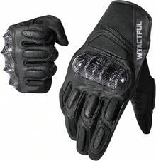Guantes de piel de cabra de carbono para motocicleta para máxima protección y comodidad - A - Ver 10