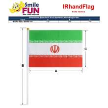 Mini Bandera Irá Conciertos, MXIRA-000, 1Pza, Irá, 14x21cm, Tela Poliéster, Asta Plástico. - Multicolor - Ver 5