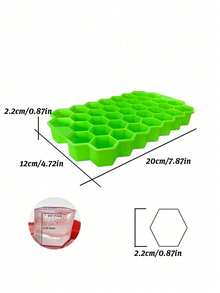 1pc Silicone Ice Cube Tray With Removable Lid, Stackable Ice Mold Suitable For Making Baby Food, Cocktails, Coffee, Summer Drinks, Compatible With Stainless Steel Cups And Kitchen Utensils - Multicolor - View 3