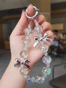 优雅蝴蝶结红金串珠手链，多功能手机挂绳，时尚新年礼物（女士）- 可作钥匙扣、耳机套、腕带 - 彩色 - 查看 13