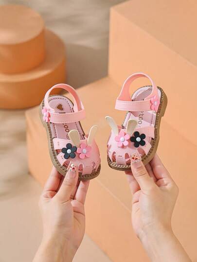 1 Pair 2026 New Baby Soft Bottom Sandals, Toddler Princess Hollow Breathable Summer Shoes For Infant Girls