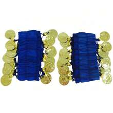 1对肚皮舞手链，波西米亚风硬币流苏弹力手链，服装配饰，万圣节装饰，派对用品 - 彩色 - 查看 8