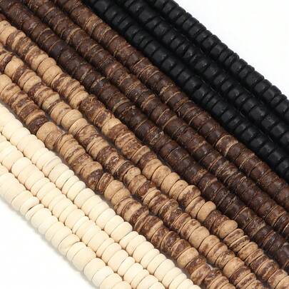 1pc/3pcs 5/8/10mm Abacus Wooden Beads, Handmade Beading Supplies DIY Jewelry Accessories, Flat Round Wooden Abacus Beads