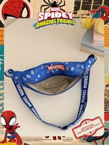 Marvel 1个漫威官方授权蜘蛛侠图案腰包，多功能斜挎包，男童休闲单肩包，轻便可调节肩带胸包，卡通零钱包，臀包，适合男孩、年轻粉丝、学生，完美适用于日常上学、户外玩耍、主题公园游玩、假期旅行、运动。 - 彩色 - 查看 6