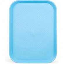 12x16 Inch Plastic Cafeteria Tray Rectangular Textured Surface Food Serving Tray For School Lunch Diner Commercial Kitchen Restaurant Use Blue - 1 - Xem 2