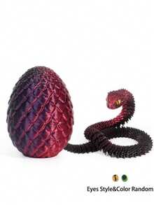 2026 New 30cm Articulated Viper Statue - 3D Printed Soft Posable Snake Toy With Snake Egg, Mythological Creature Design, Home Decor Stress Relief Toy, Suitable For Christmas - Multicolor - View 19