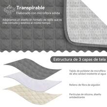 Juego de Fundas para Sofá Capitonado 3 Piezas – Protector Lavable Impermeable Antimanchas y Antidesgarros, Tejido Súper Suave con Correas Ajustables, Perfecto para Proteger Muebles en Sala, Departamento o AirBnB - Gris Oscuro - Ver 3