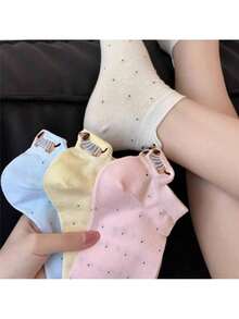 5 Pairs Of Women's Cute Dachshund Socks - Breathable Socks With Dachshund Face And Ear Patterns, Soft And Casual Spring And Autumn Socks, Suitable For Wearing In Spring And Autumn, Can Be Used As A Gift For Dog Lovers (Machine Washable) - Mixed Colors - View 11