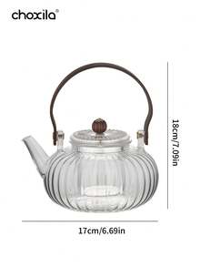 1 ấm trà hình quả bí ngô, ấm trà thủy tinh có tay cầm, ấm trà chịu nhiệt, bộ ấm trà chiều - Ấm trà hình quả bí ngô - Xem 8