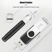 2TB USB Flash Drives External USB Hard Drive 2TB Portable USB Slim External Compatible With PC, Laptop And - 黑色 - 查看 3