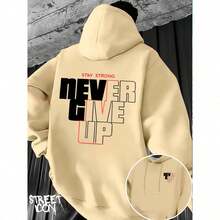 Comfortable Basic Sweatshirt For Everyday Wear Art Never Give Up Streetwear Urban Culture Street Fashion Street Graffiti Tagging Skater Skateboarding Unisex Men's Women's Sweatshirt 50% Cotton 50% Polyester Top Premium Streetwear New Release Immediate Shipping Various Colors!! - 米色 - 查看 2