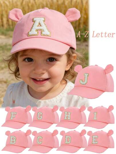 1 pezzo Cappellino da baseball con 26 lettere carino, regolabile, cappello casual da esterno con protezione solare adatto per ragazzi, ragazze, primavera, autunno, viaggi, vacanze al mare