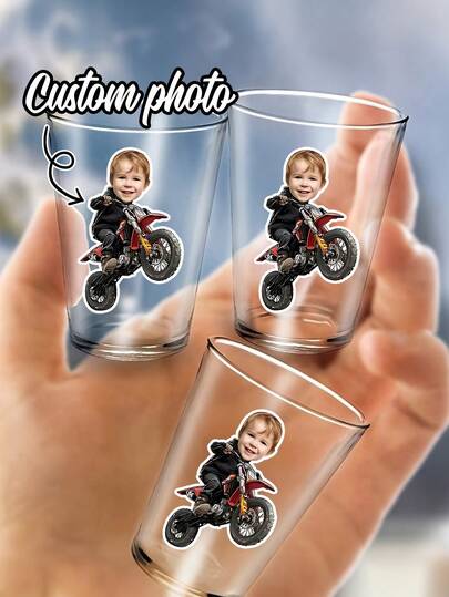 6/12/24pc Custom Photo Dirt Bike Theme Stickers,Personalized Face Photo Funny Stickers,Dirt Bike Stickers,Funny Birthday Party Decor,Party Supplies