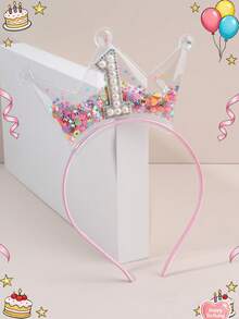 1个生日快乐皇冠发箍，适合1-9岁、12岁、13岁和16岁的女孩，彩色发箍，时尚发饰，生日派对礼物送给闺蜜。关注我们的店铺，获取最新款式，下次购物可享8折优惠。DZBB - 彩色 - 查看 10