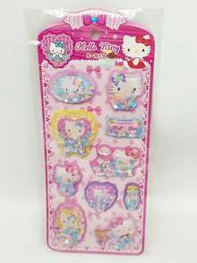 可爱清新甜美，男女皆宜的紫色大蓝狗、粉黄布丁、粉色猫咪、紫色星兔，家庭卡通3D贴纸，摇摇水贴纸，水晶贴纸，可兑换礼品，商务礼品，广告礼品，促销礼品，福利礼品，节日礼品 - 彩色 - 查看 6