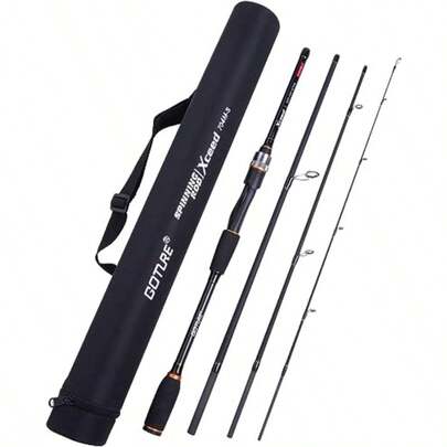 Upgraded 4 Pieces Travel Fishing Rod With  O-Ring And 30T Carbon Matrix Portable Spinning Fishing Rod With Carry Bag 6-10FT For Freshwater And Saltwater