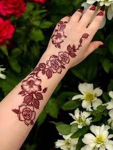 1 miếng dán hình xăm tạm thời hình hoa dâu tây ngày Valentine, chống thấm nước và mồ hôi, thiết kế dây leo hoa hồng đỏ, hình xăm giả hoa sống động và thời trang cho tay và móng tay, hình xăm tạm thời thực vật - Thích hợp cho trang trí sinh nhật, đám cưới và tiệc tùng, giữ được 3-5 ngày. - Đỏ - Xem 3