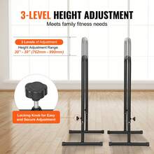 Dip Bars, 440 Lbs Capacity, Heave Duty Dip Stand Station With Adjustable Height, Fitness Workout Dip Bar Station Stabilizer Parallette Push Up Stand, Parallel Bars For Strength Training Home Gym - 黑色 - 查看 3