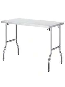 Commercial Worktable Workstation 48 X 24 Inch Folding Commercial Prep Table, Heavy-Duty Stainless Steel Folding Table With 661 Lbs Load, Kitchen Work Table, Silver Stainless Steel Kitchen Island - 銀色 - 查看 8