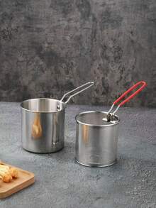 Stainless Steel Deep Fryer Set - Ideal For Crispy Tempura, Fries & Chicken | , Easy-Clean Kitchen Essential - Multicolor - View 5