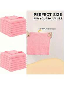 6/12条装超强吸水速干超细纤维毛巾套装，高品质面巾，适用于浴室、美发沙龙、健身房、淋浴间、酒店和水疗中心，尺寸12*12英寸 - 彩色 - 查看 10