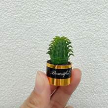 Conjunto de 6 Miniaturas de Suculentas em Vasos, Plantas Suculentas Artificiais, Miniaturas de Plantas em Vasos para Decoração, Ornamentos Decorativos, Decoração para Jardim e Quintal, Micro Paisagismo com Plantas Verdes - Multicolorido - Ver 19