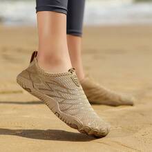 女士春季新款瑜伽鞋，超轻训练鞋，适合深蹲、室内健身、跑步、跳绳等运动，软底设计，男女通用 - 杏色 - 查看 2