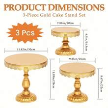 8-Piece Dessert Table Display Set: Romantic Golden Round Cake Stand & Cupcake Tower For Birthday Parties, Weddings & Baby Showers, Gold/Cream White,Christmas Decorations For Home,Christmas Decor,Funny Gifts - Vàng Sâm panh - Xem 6