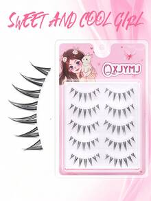 热门款式 5 对装圣诞 Cosplay K-Pop/J-Pop 风格夸张假睫毛，黑色卡通风格假睫毛 - 尖尾漫畫款 - 查看 6