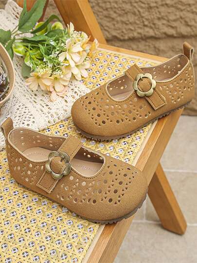 2026 Spring New Soft, Breathable Hollow Mary Jane Flat Shoes For Toddler Girls - Suitable For Spring & Summer Outfits